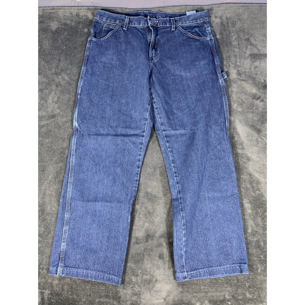 Y2K Dickies Carpenter Jeans Men's Size 36x26 Baggy Loose Fit Blue Denim Utility